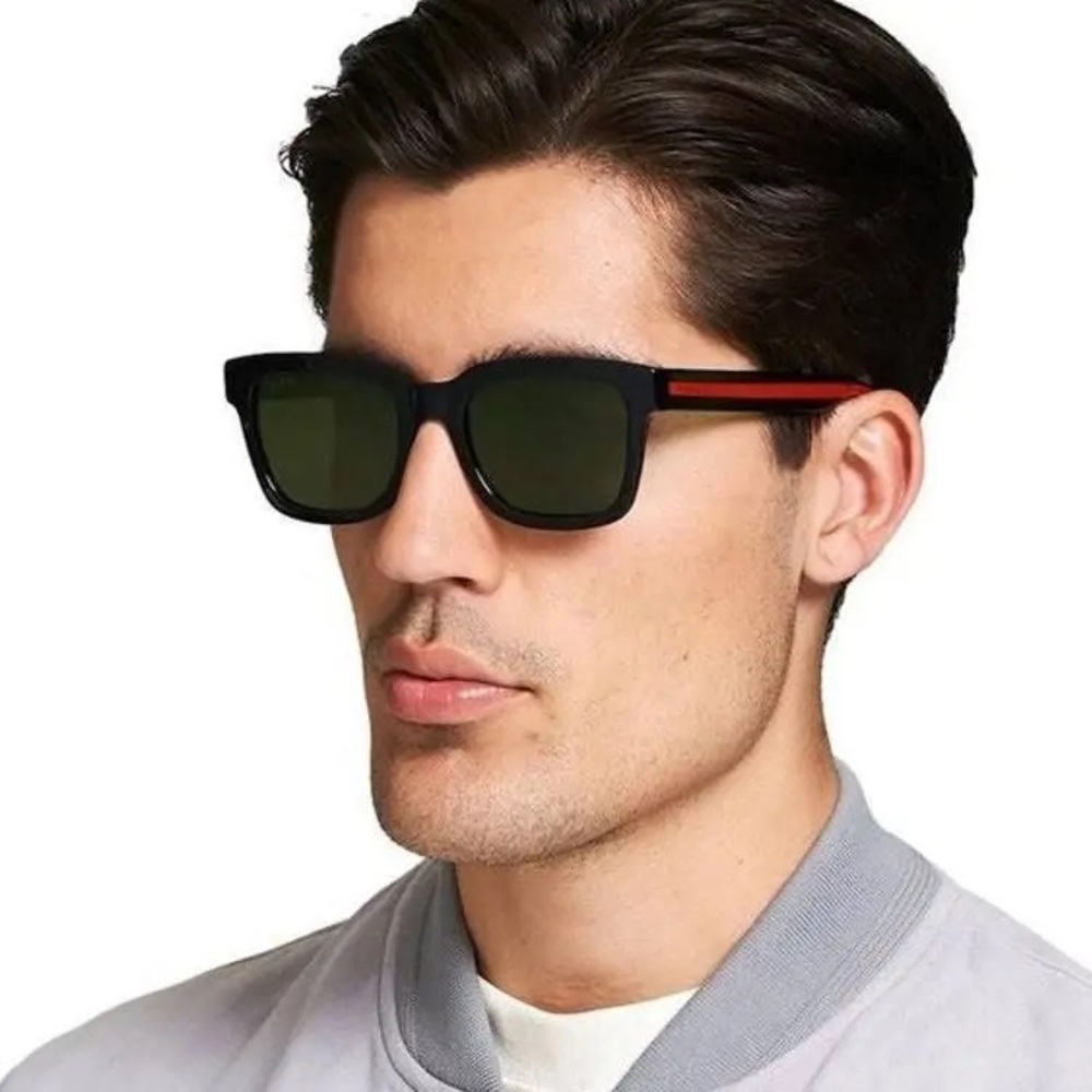 💯 - New Authentic Gucci Green Square Men`s Sunglasses GG0001SN 002 52 GG0001…